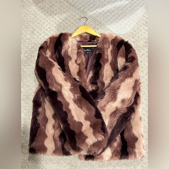 Sam Edelman Womens Faux Fur Long Sleeves Button Jacket  Size XL - Picture 10 of 11